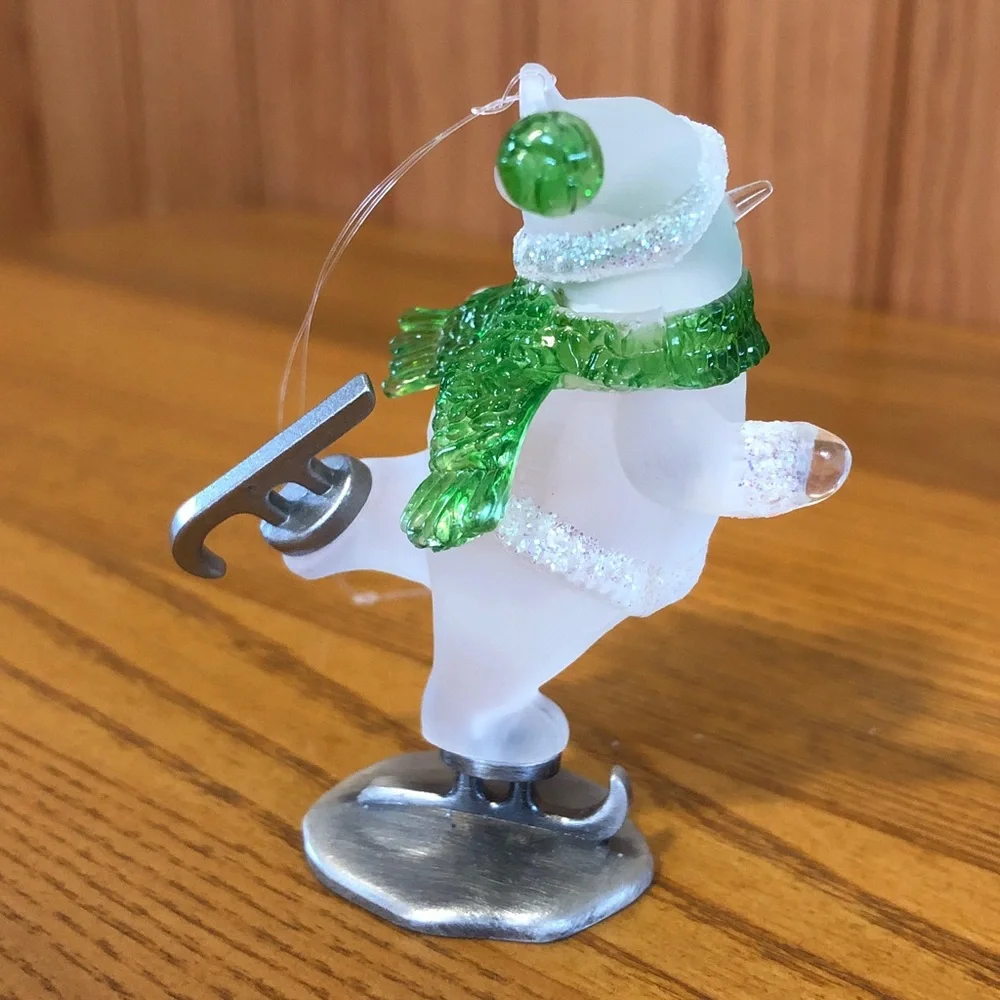 Personalized Ice Skating Snowman Ornament